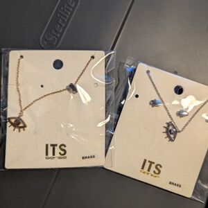 Gold and Silver Eye Pendant Necklaces